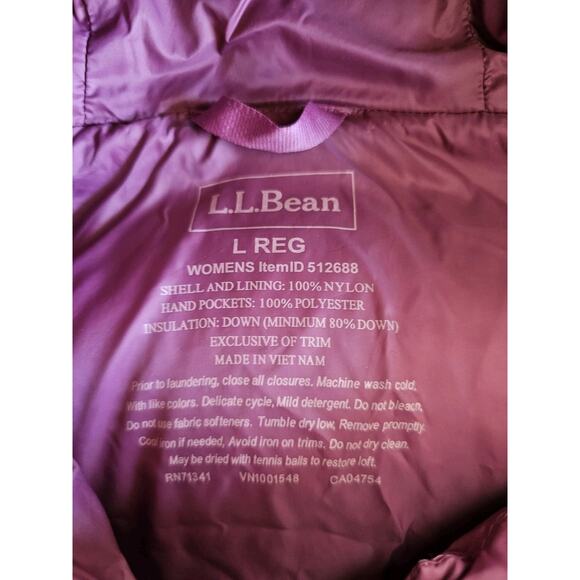 L.L Bean Boundless Down Puffer Jacket Women's Size L 650 Downtek Water Repellent - Picture 8 of 12
